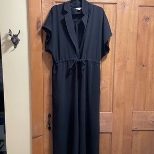 H&M Conscious Black Jumpsuit Size 16 Adjustable V-Neck Worn Once Mint